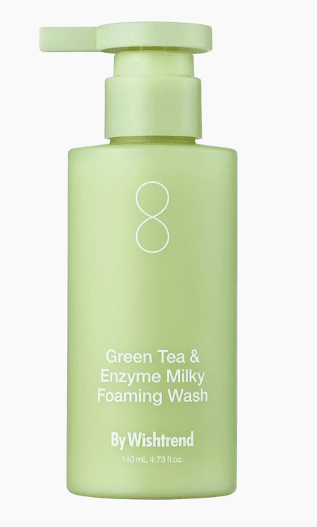 Молочная пенка для умывания с зеленым чаем и энзимами BY WISHTREND Green Tea & Enzyme Milky Foaming Wash 140ml