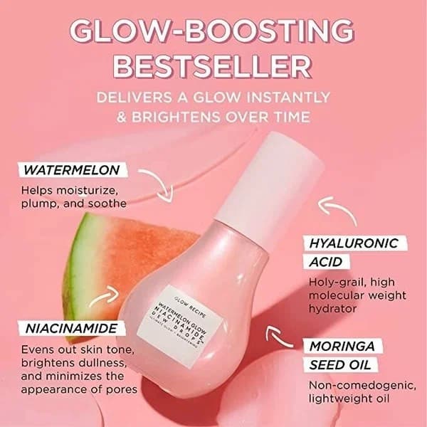 GLOW RECIPE сыворотка-хайлайтер Watermelon Glow Niacinamide Dew Drops 40 мл 4
