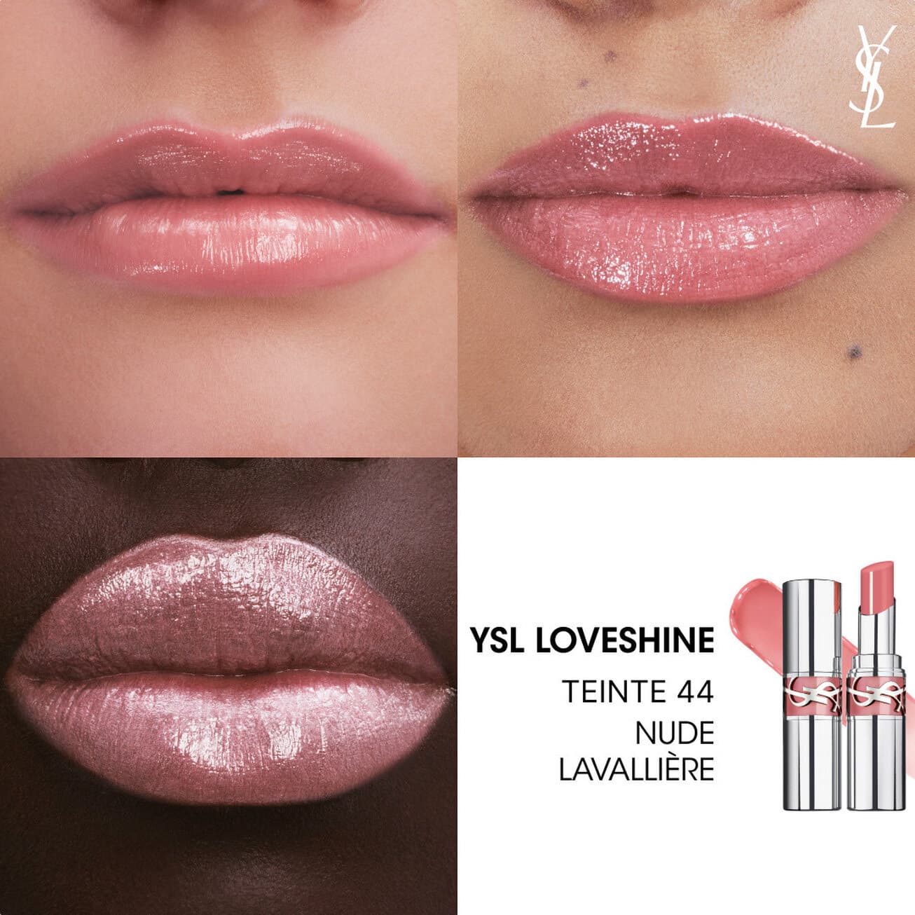 YSL Помада-блеск LOVESHINE CANDY GLOW, оттенок 44 nude lavalliere (3.1 g) 2