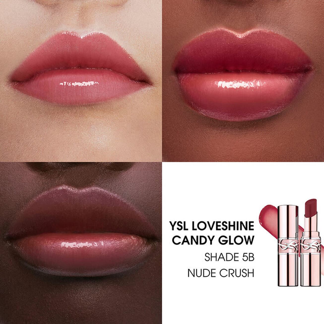 YSL Помада-блеск LOVESHINE CANDY GLOW, оттенок 5B nude crush (3.1 g) 2