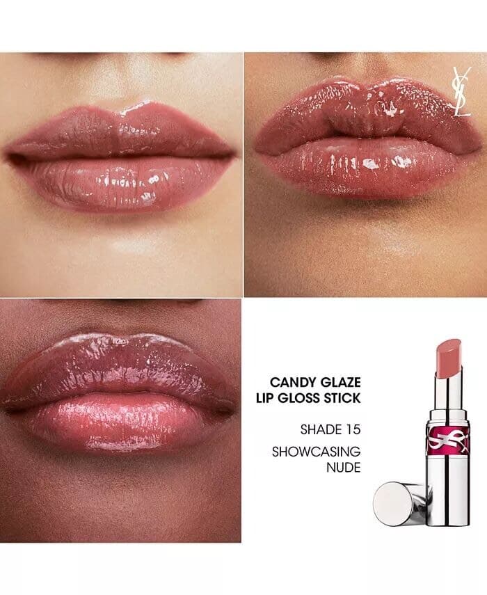 Блеск для губ Candy Glaze Yves Saint Laurent, цвет 15 SHOWCASING NUDE 3