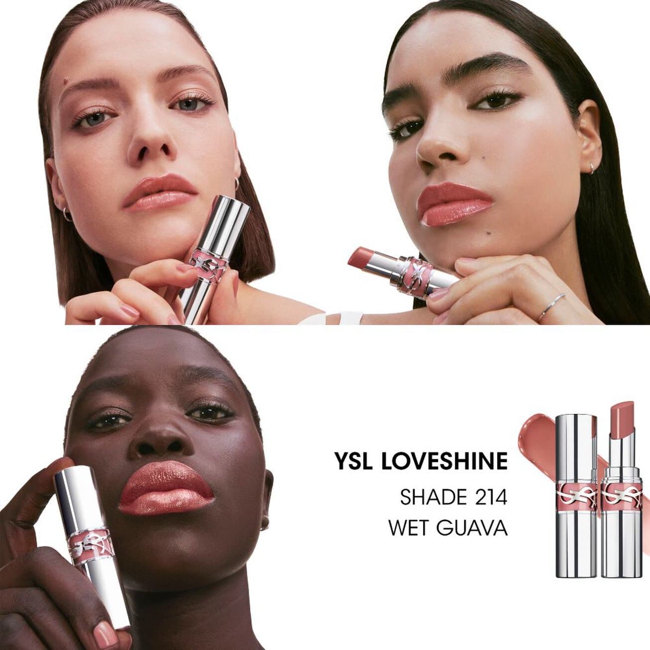 YSL Помада для губ Loveshine  3.2 мл оттенок 214 WET GUAVA 3