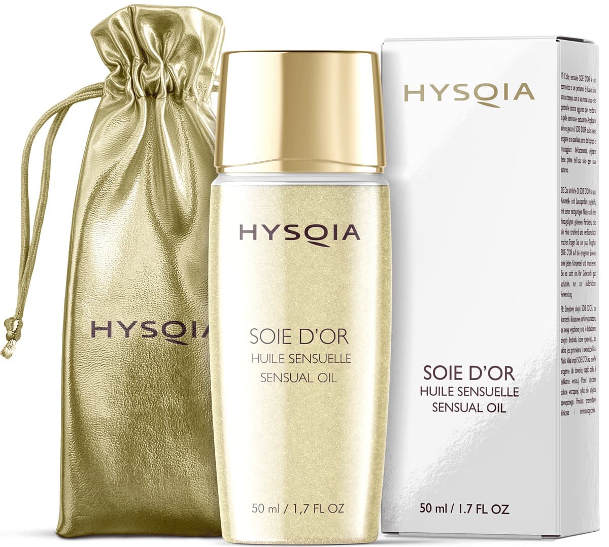 HYSQIA Golden Silk Voluptuous Oil Масло для тела Золотой шелк с золотистым чехлом (50 мл)