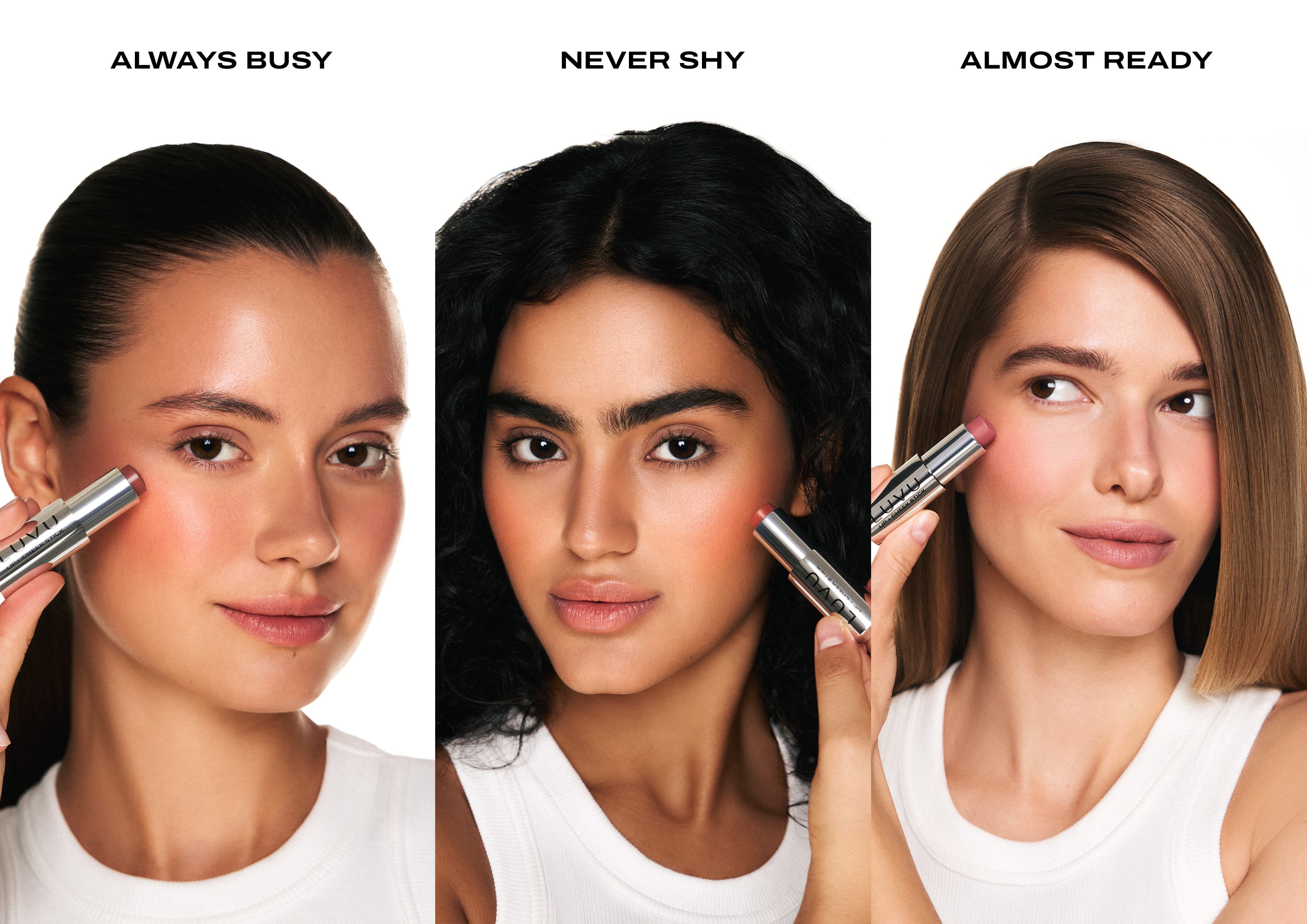 LUVU Trio Lip + Cheek Stick Trio, набор из трех оттенков румян, 14,4 гр 4