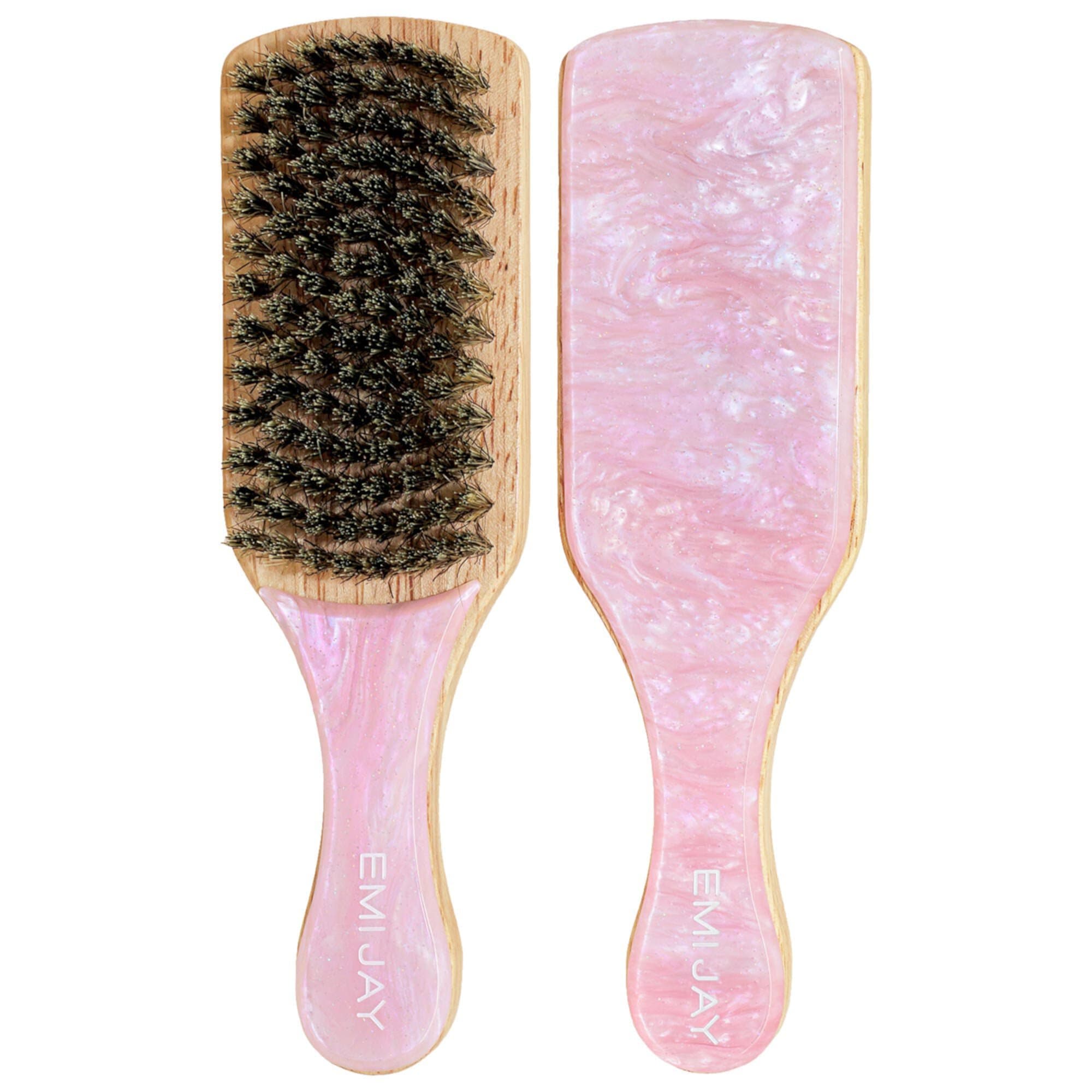Emi Jay Mini Boar Bristle Hair Brush in Pink Sugar, Мини-щетка для волос