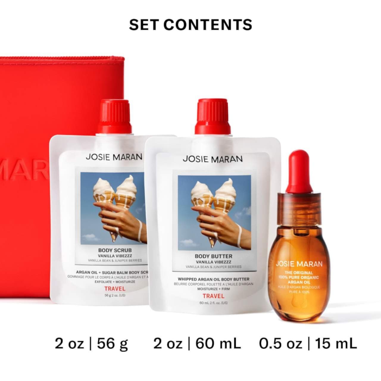 Josie Maran  Набор для увлажнения кожи, The Babies 3-Piece Hydration Travel Trio 3