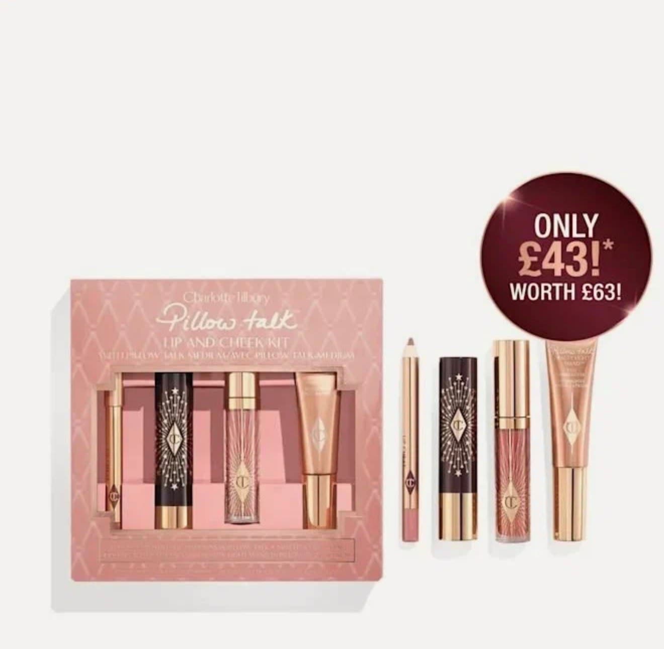 Charlotte Tilbury Набор для губ и щёк Pillow Talk lip and cheek kit - pillow talk medium