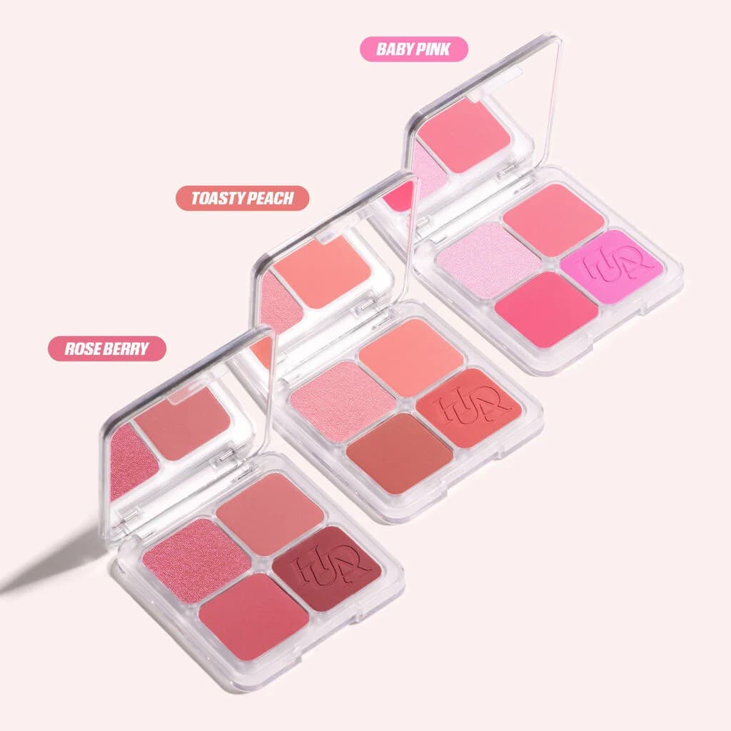 Huda Beauty BLUSH FILTER BLURRING BLUSHLIGHTERS PALETTE, оттенок TOASTY PEACH, палетка румян 7
