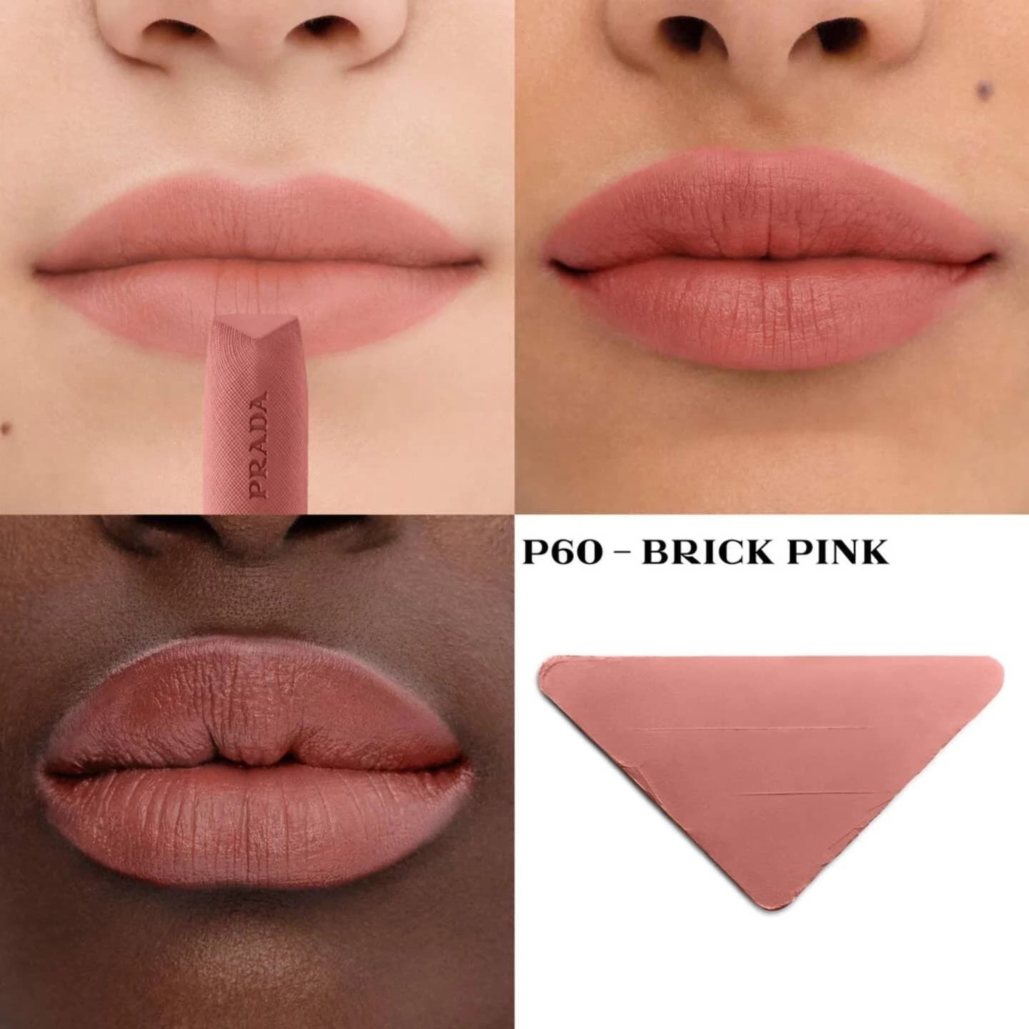 Prada Помада для губ Monochrome Hyper Matte P60 Brick pink, 3,8 g 2
