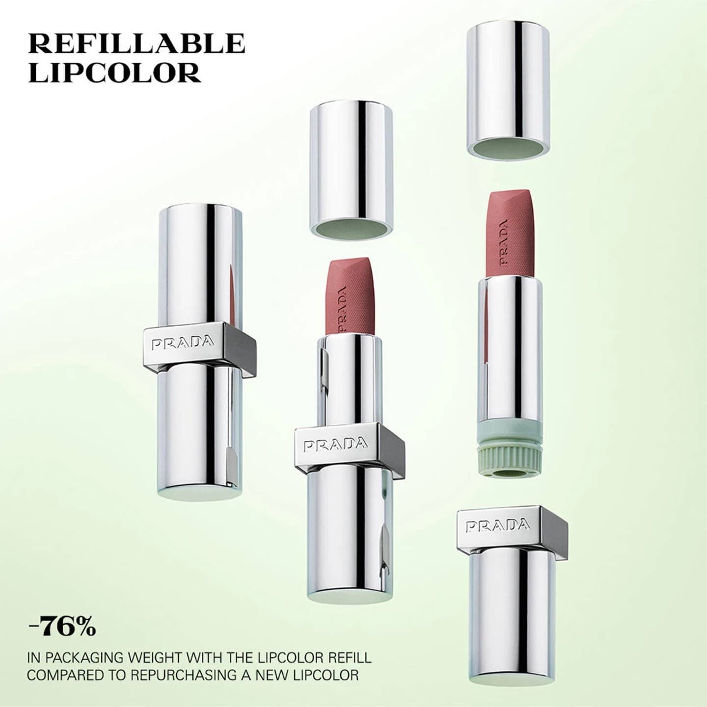 Prada Помада для губ Monochrome Hyper Matte P60 Brick pink, 3,8 g 5