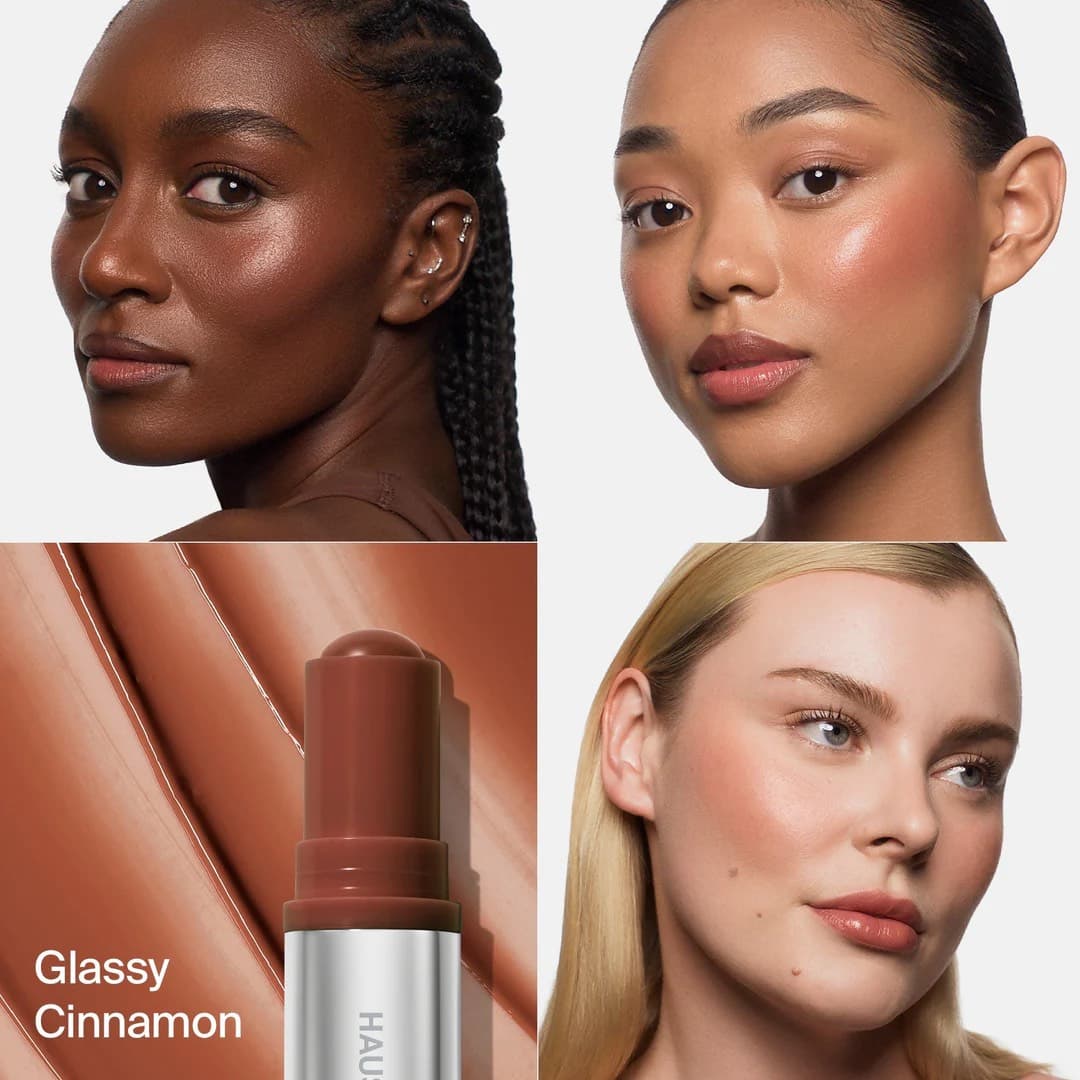 HAUS LABS BY LADY GAGA Color Fuse Glassy Blush Balm Stick  , бальзам для губ и щек, в оттенке  Glassy Cinnamon 3