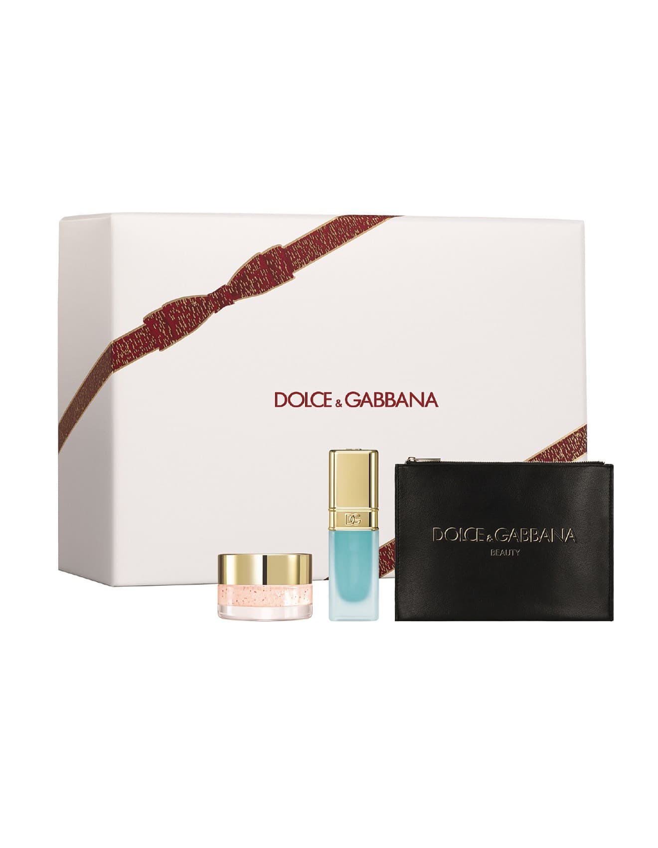 Dolce&Gabbana Gift Set Nouri Lip Berry Scrub 9 g + Mint Oil Lip Plumper 7 ml + Make Up Pouch