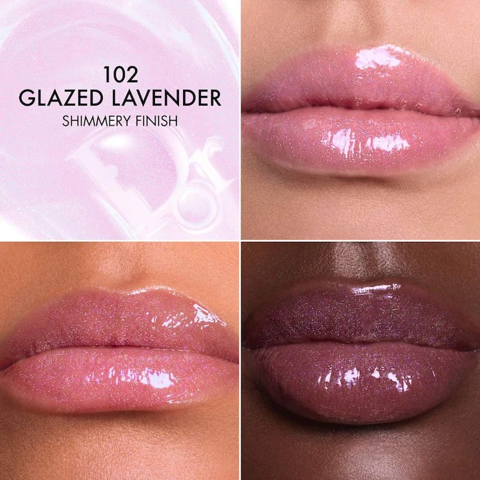 DIOR  Увлажняющий масляный бальзам-блеск для губ Lip Glow Butter Hydrating Gloss Balm, 102 glazed lavender 3