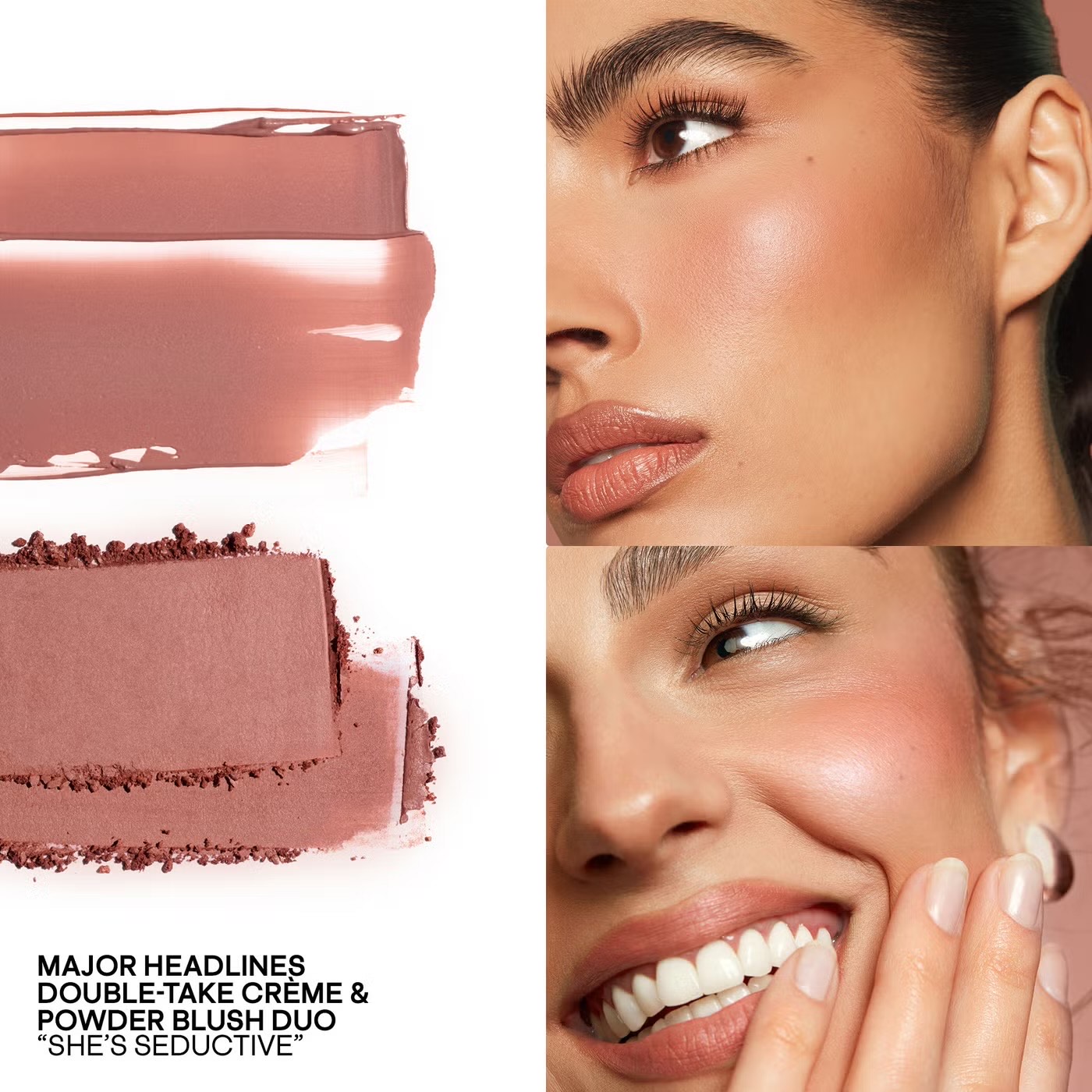 Major Headlines Double-Take Crème & Powder Blush Duo, оттенок SHE’S SEDUCTIVE,палетка с двумя формулами кремовых и пудровых румян, 10,5 гр 2