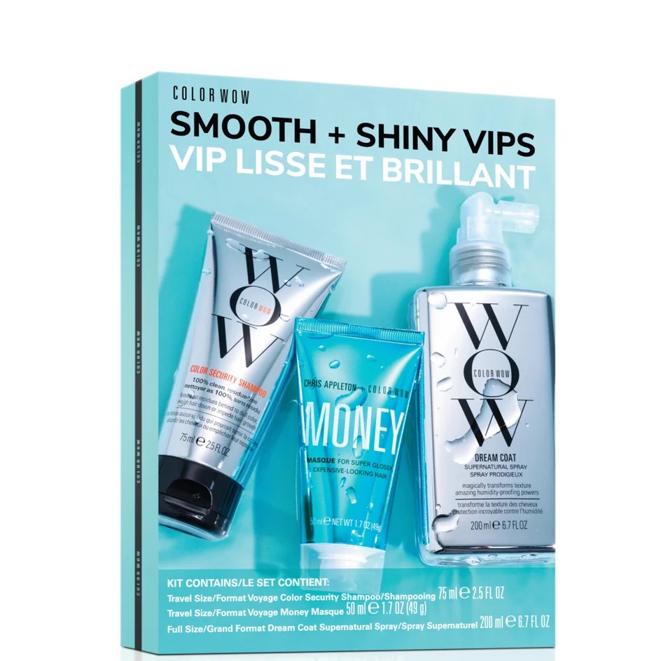 Color Wow Smooth + Shiny VIPS Kit Набор для создания подвижной укладки, 75/50/200ml