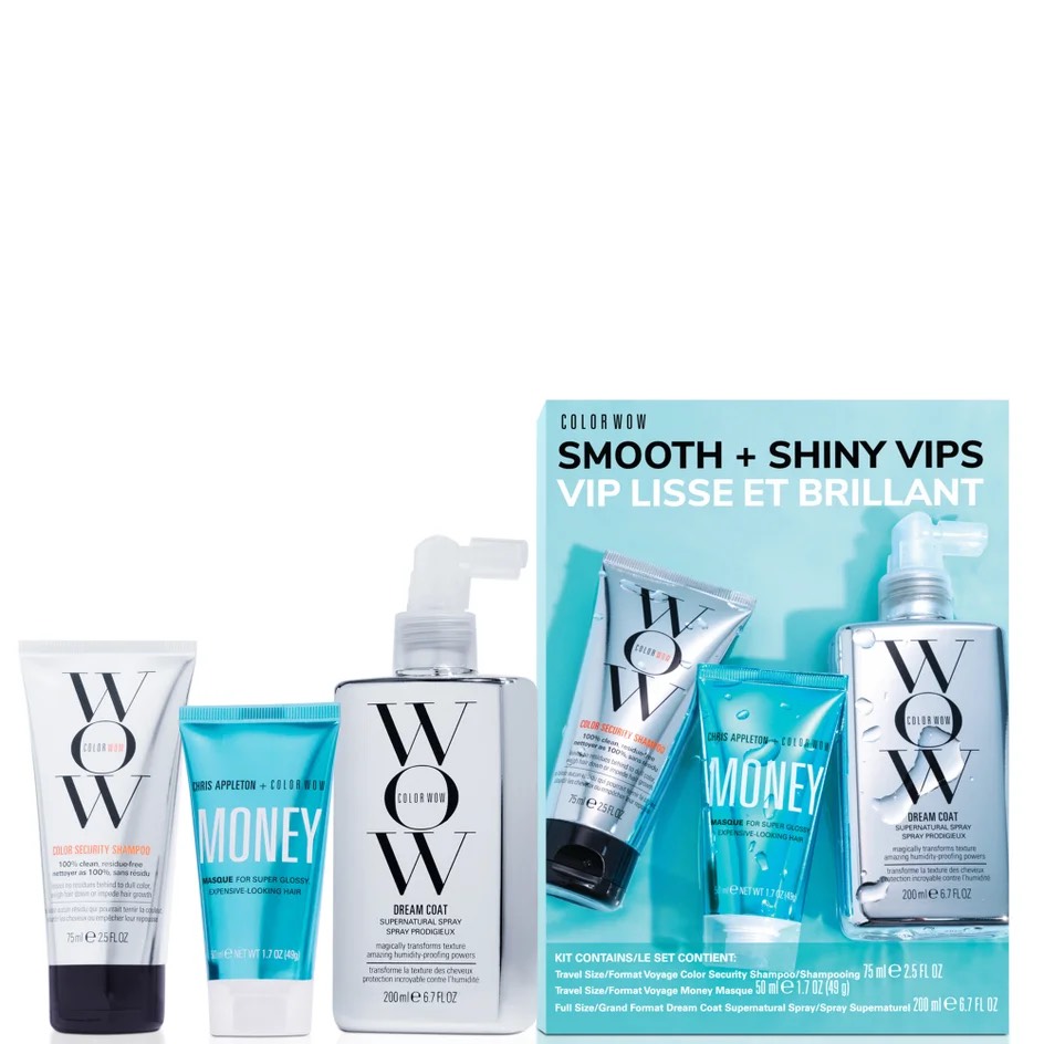 Color Wow Smooth + Shiny VIPS Kit Набор для создания подвижной укладки, 75/50/200ml 2