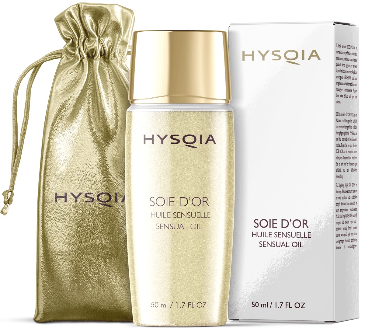 HYSQIA Golden Silk Voluptuous Oil Масло для тела Золотой шелк с золотистым чехлом (50 мл)