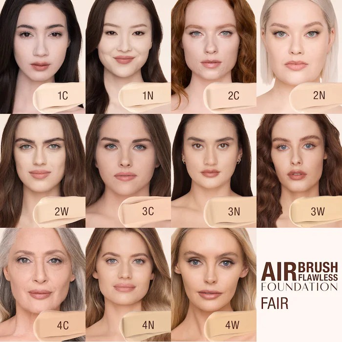 Charlotte Tilbury Тональная основа с матовым финишем Airbrush Flawless Blurring & Matte Full Coverage Foundation. 1N, 30 ml 3