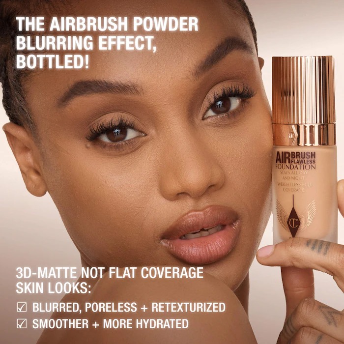 Charlotte Tilbury Тональная основа с матовым финишем Airbrush Flawless Blurring & Matte Full Coverage Foundation. 1N, 30 ml 6