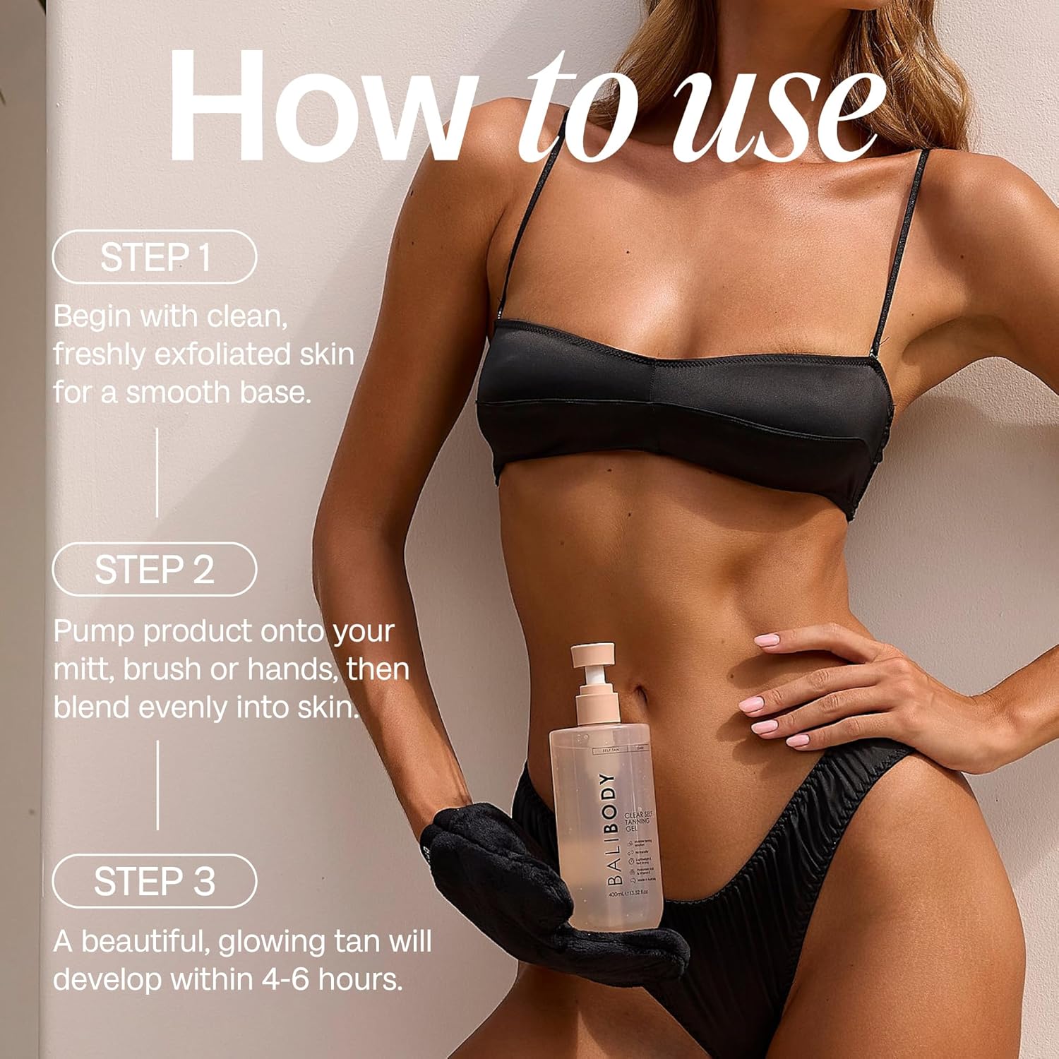 BALIBODY Clear Self Tanning Gel Прозрачный гель для автозагара, 400 мл 2