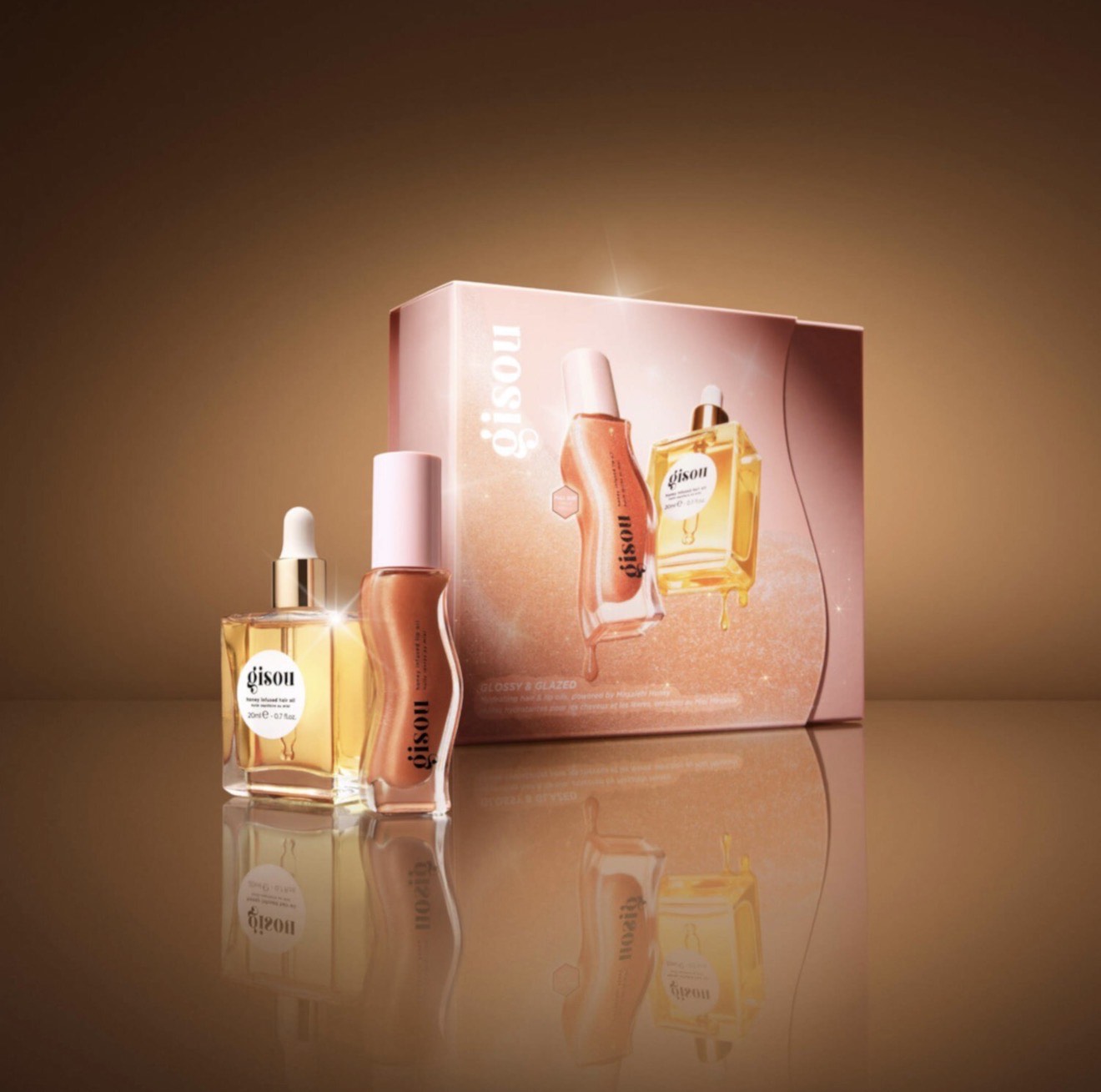 GISOU Набор масел для губ и волос, Glossy and Glazed Gift Set 2