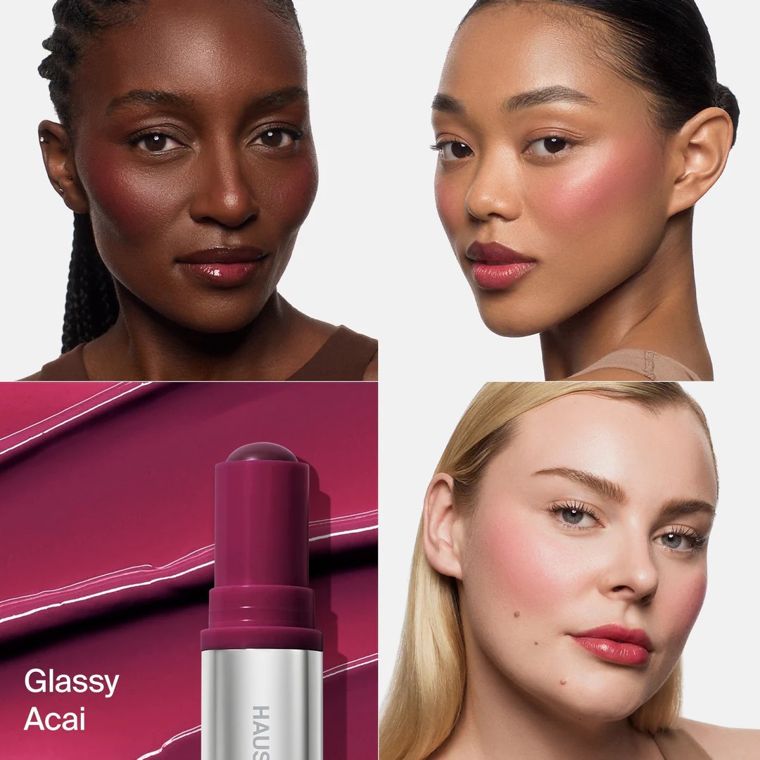 HAUS LABS BY LADY GAGA  Бальзам для губ и щек   Color Fuse Glassy Blush Balm Stick в оттенке  Glassy Acai 3