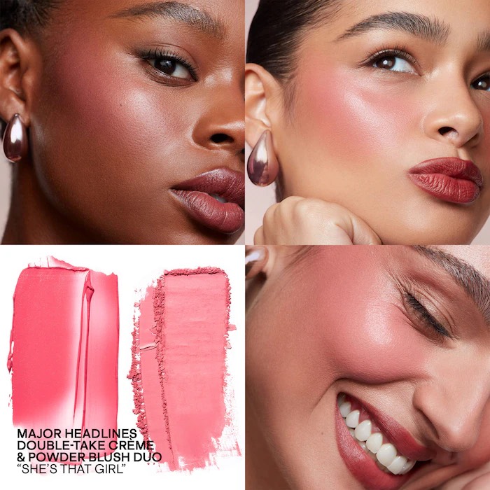 PATRICK TA  Mini Major Headlines Double-Take Crème & Powder Blush Duo, She’s That Girl (дорожная версия) 2