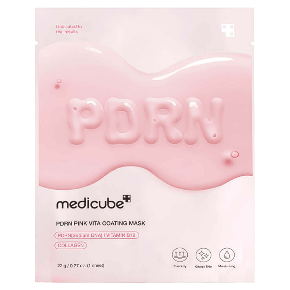 MEDICUBE  Тканевая маска с ПДРН и коллагеном для сияния кожи PDRN Pink Vita Coating Mask