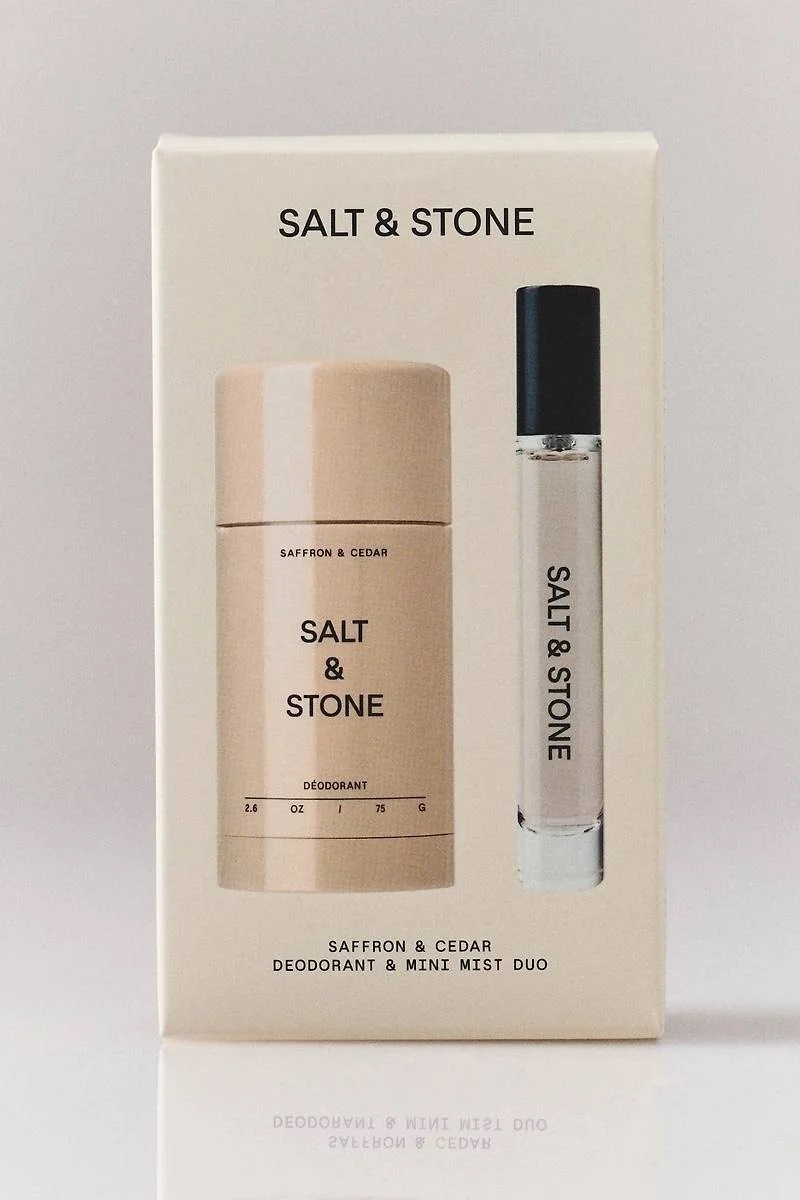Набор Salt & Stone - Saffron & Cedar Deodorant + Mini Mist Duo 2