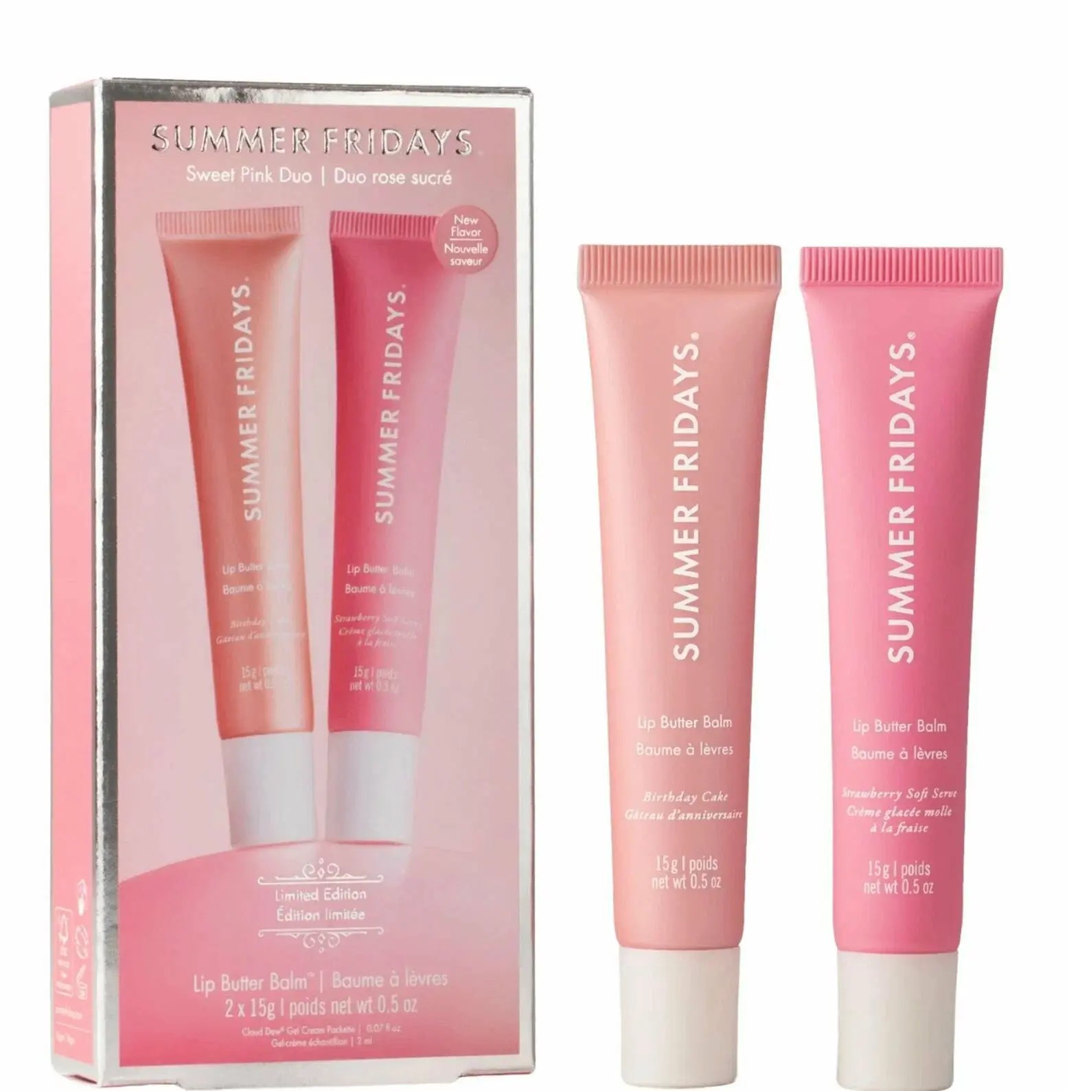 SUMMER FRIDAYS Набор из двух бальзамов для губ Sweet Pink Duo Lip Butter Balm