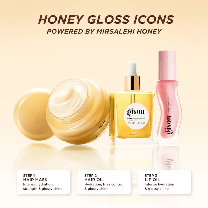 Gisou  Набор для губ и волос Honey Glow Icons Hair & Lip Set 3