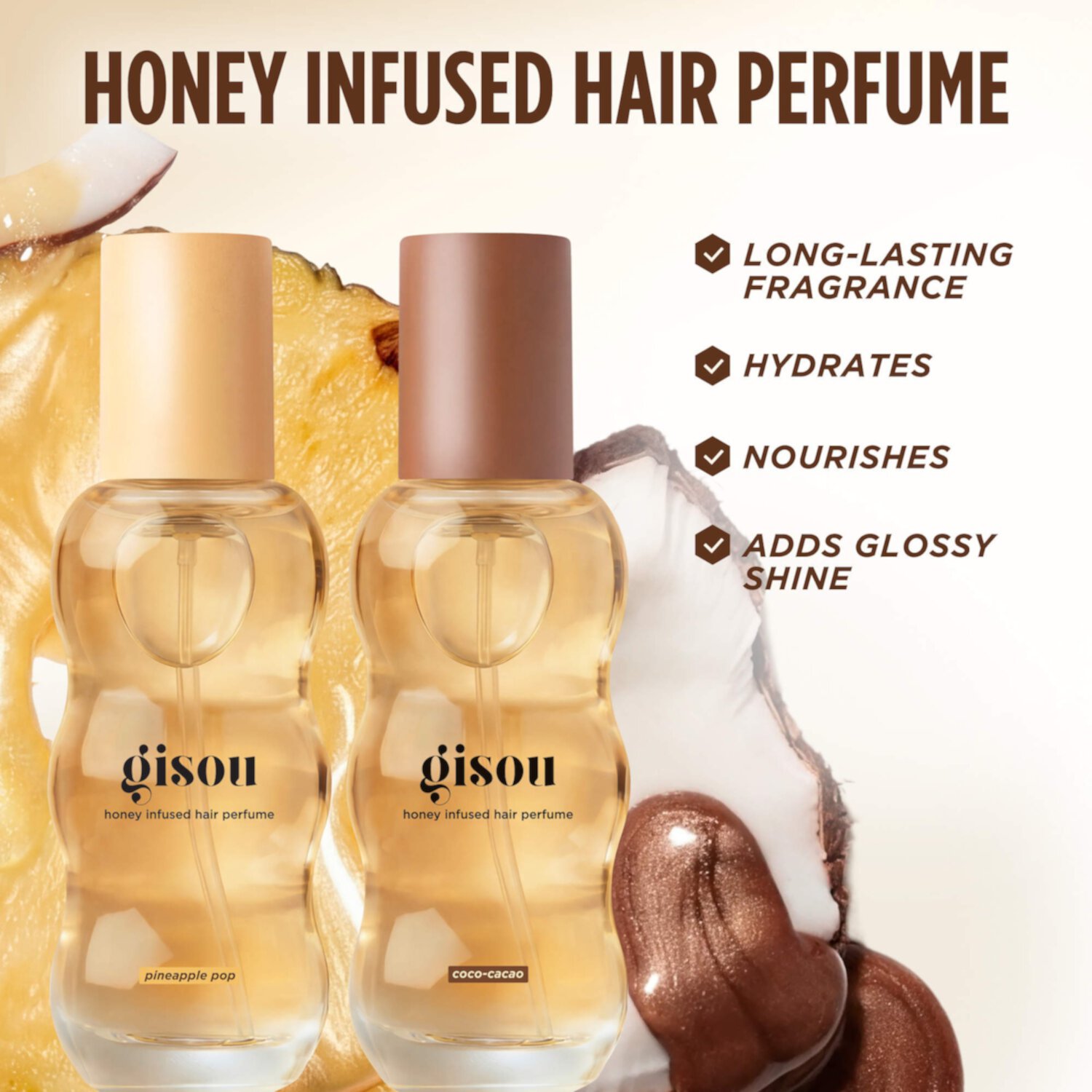 GISOU  Парфюм для волос  Honey Infused Hair Perfume - Coco-Cacao, 15 мл 4