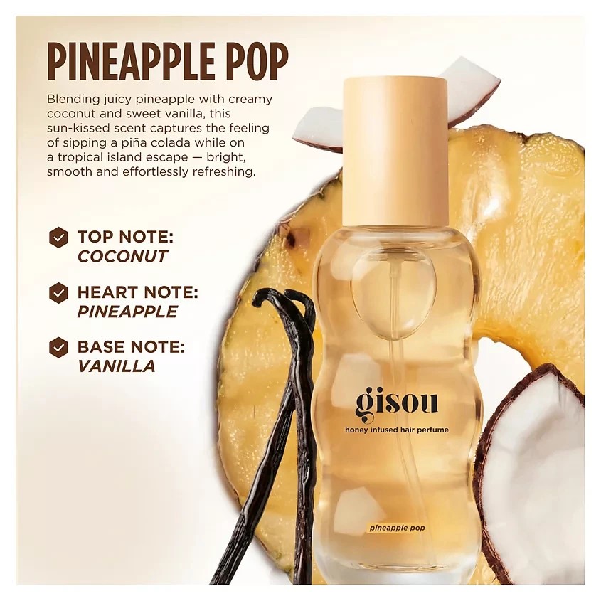 GISOU Парфюм для волос Honey Infused Hair Perfume - Pineapple Pop, 15 мл 2
