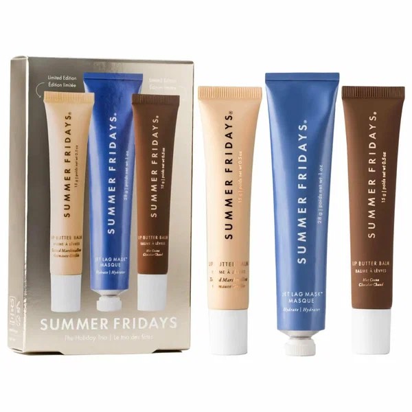 SUMMER FRIDAYS Подарочный набор для губ The Holiday Trio, 28г/15г/15г