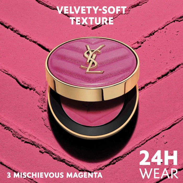Yves Saint Laurent  Румяна пудровые Make Me Blush 24H Buildable Powder Blush, 03 Mischievous Magenta 4