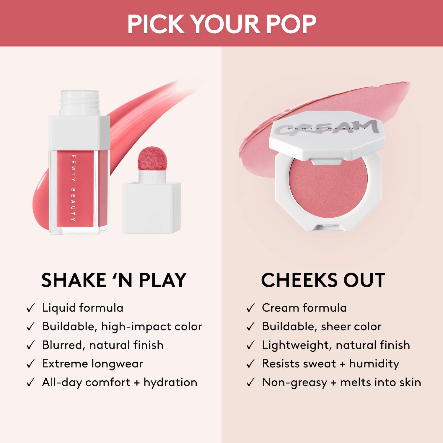 Fenty Beauty Shake 'N Play Buildable Liquid Blush. Bow'Peep 01 7