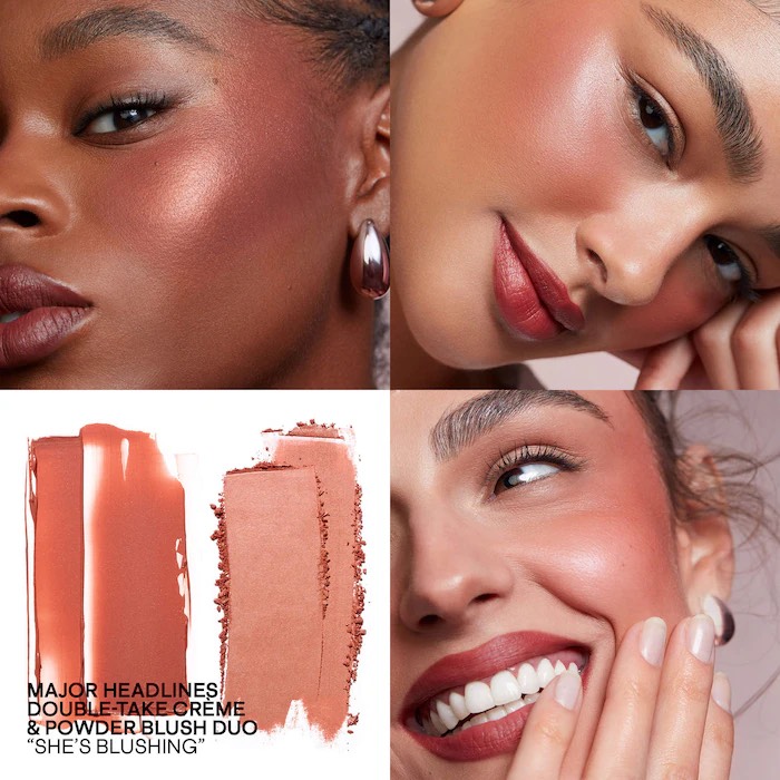 PATRICK TA  Mini Major Headlines Double-Take Crème & Powder Blush Duo, She’s Blushing (дорожная версия) 2