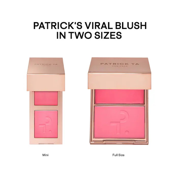 PATRICK TA  Mini Major Headlines Double-Take Crème & Powder Blush Duo, She’s Blushing (дорожная версия) 4