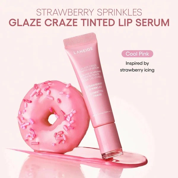 LANEIGE Набор тинтов для губ Donut Delight Lip Serum Duo (Cinnamon Sugar, Strawberry Sprinkles, 2*12 мл) 6
