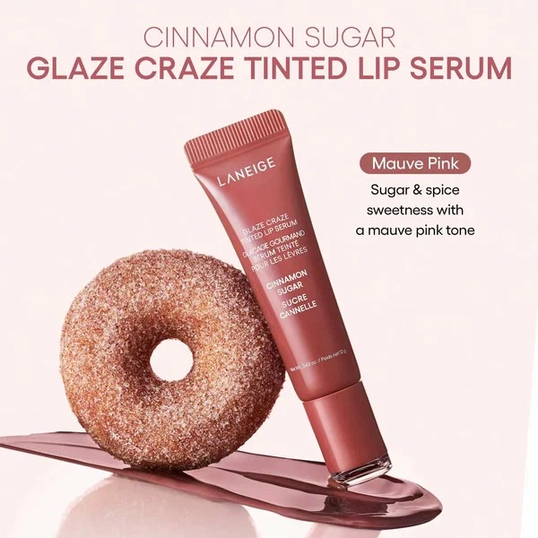 LANEIGE Набор тинтов для губ Donut Delight Lip Serum Duo (Cinnamon Sugar, Strawberry Sprinkles, 2*12 мл) 7