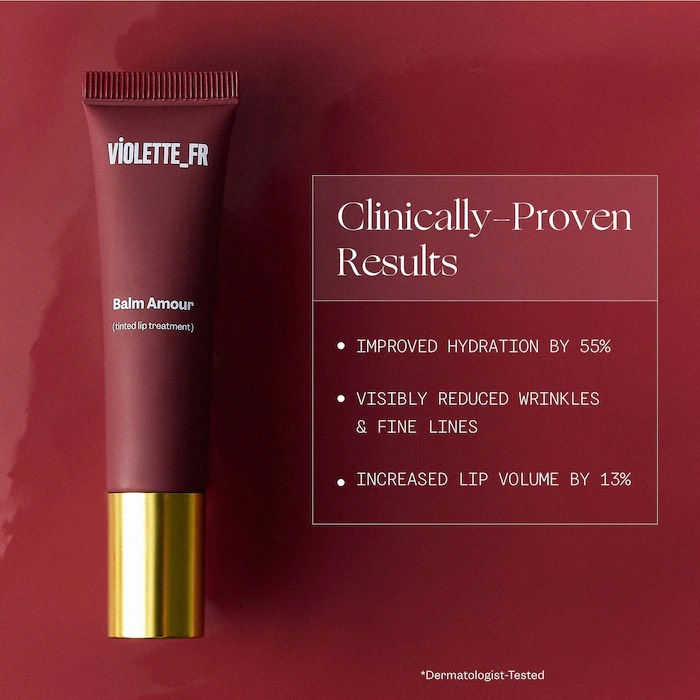 VIOLETTE_FR Питательный бальзам для губ с пептидами BALM AMOUR Nourishing Tinted Lip Treatment with Peptides, Dahlia Noir 10