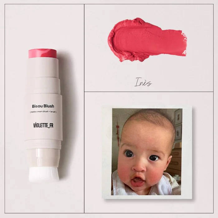VIOLETTE_FR Мраморные кремовые румяна в стике BISOU BLUSH Marbled Cream Blush Stick, Inès 8