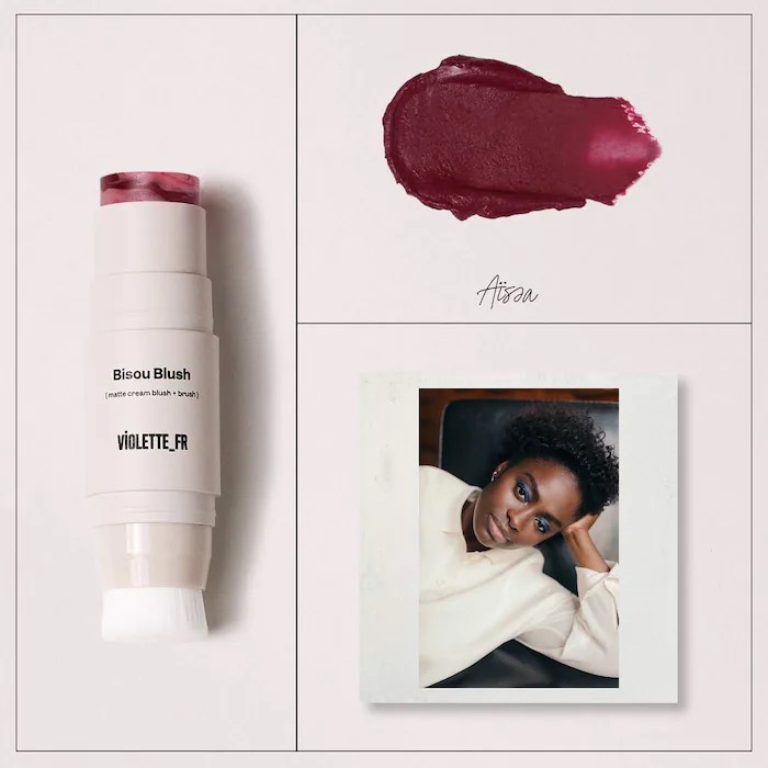 VIOLETTE_FR Мраморные кремовые румяна в стике BISOU BLUSH Marbled Cream Blush Stick, Aïssa 6