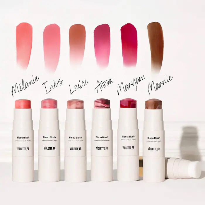 VIOLETTE_FR Мраморные кремовые румяна в стике BISOU BLUSH Marbled Cream Blush Stick, Aïssa 9