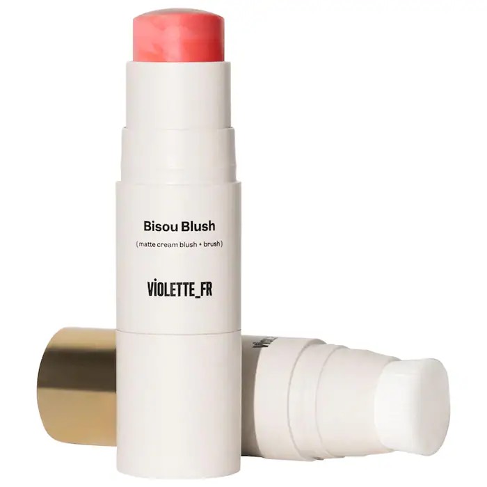 VIOLETTE_FR Мраморные кремовые румяна в стике BISOU BLUSH Marbled Cream Blush Stick, Mélanie