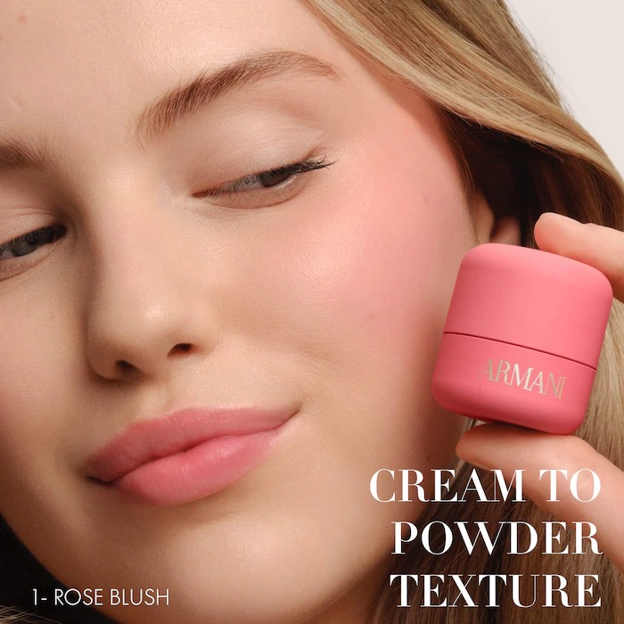Armani Dolci Кремовые румяна  Blush Smoothing Cream-to-Powder Soft-Matte, 1 Rose Blush 3
