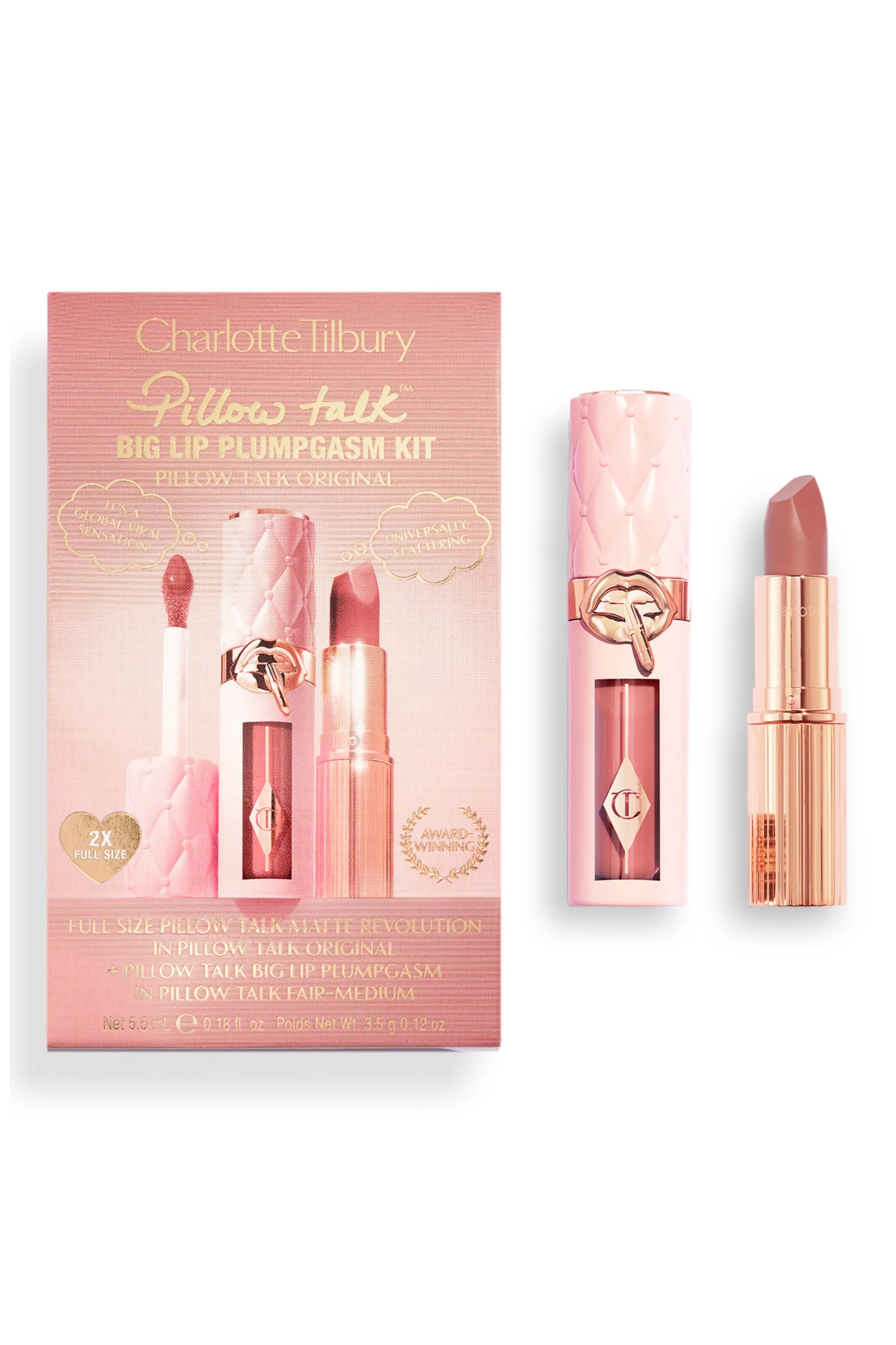 Charlotte Tilbury Набор для губ Pillow talk big lip Plumpgasm kit